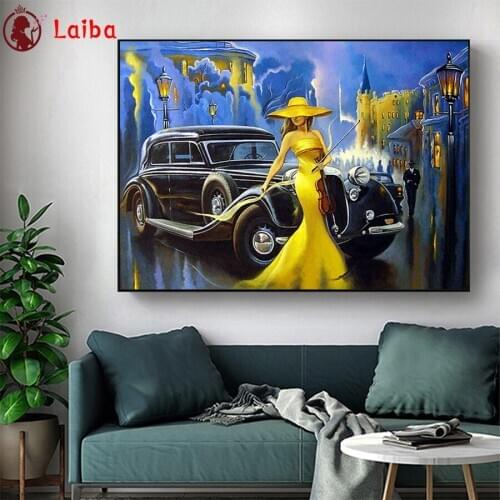Diamond Painting Abstract art, classic car, beautiful violin Rhinestone 5D DIY Diamond Embroidery,Cross Stitch,diamond Mosaic