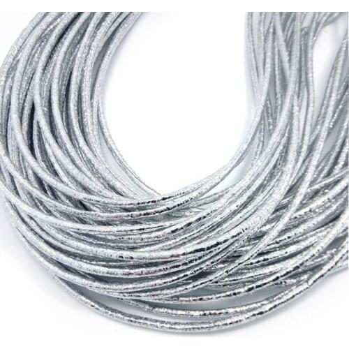Free Shipping 30m 3mm PU Silver Color Leather Cord Beading Wire Handcraft Accessories for bracelet necklace fashion jewelry DIY