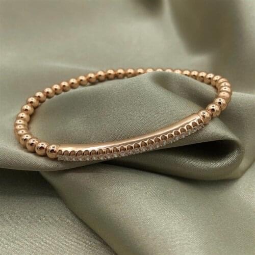 Rose Plated Bulk and Cubic Zirconia Imported Bracelet