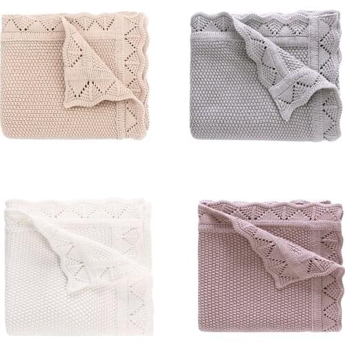 Baby Blanket Knitted Newborn Swaddle Wrap Blankets Super Soft Toddler Infant Bedding Quilt for Bed Sofa Basket Stroller Blankets