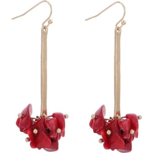 Elegance White Freshwater Pearl Earring for Women Long Gold Metal Pendant Dangle Drop Earrings Bohemian Jewelry Wholesale