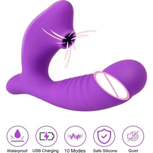 Sex Toys for Women Dildo Vibrator Clit Sucker Vibrator Clitoris Vagina Stimulator Oral Tongue Sucking G Spot Massager