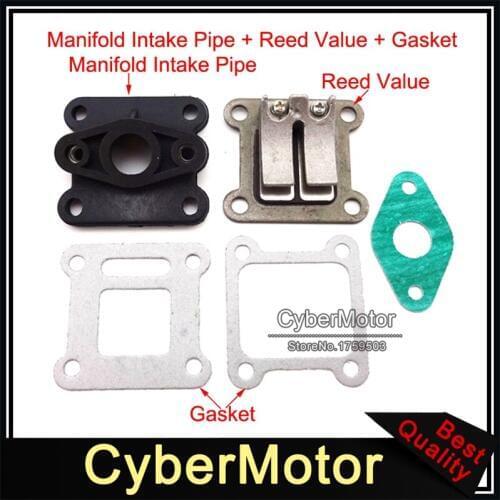 Reed Valve Inlet Manifold Gasket For 2 Stroke 47cc 49cc Engine Carburetor Mini Moto Kids ATV Quad 4 Wheeler Dirt Pocket Bike