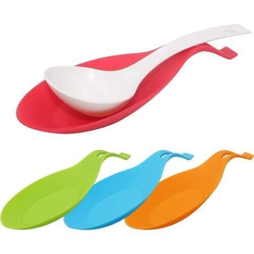 Flexible Silicone Spoon Rest Spoon Rests for Kitchen Spoon Spatula Holder Utensils Ladle Holder
