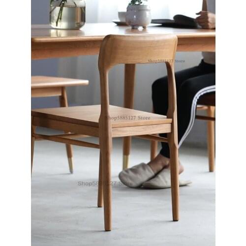 Imported Black Walnut Dining Chair Log Creative Dining Chair Desk Chair Nordic Solid Wood Chair Japanese Modern Simple