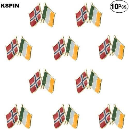 Ireland & Norway Lapel Pin Flag badge Brooch Pins Badges 10Pcs a Lot