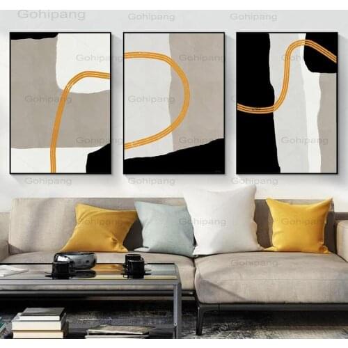 Canvas Painting Abstract Multi Colors Block Wall Art Poster and Print Pictures for Living Room Home Bedroom Interior Decoration