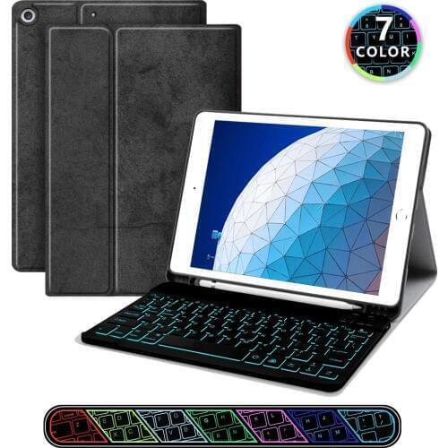 Backlit keyboard For iPad Air 3 10.5 2019 Case W Pencil holder Stand Smart Cover For iPad Air 3 10.5 Case Back-lit Keyboard