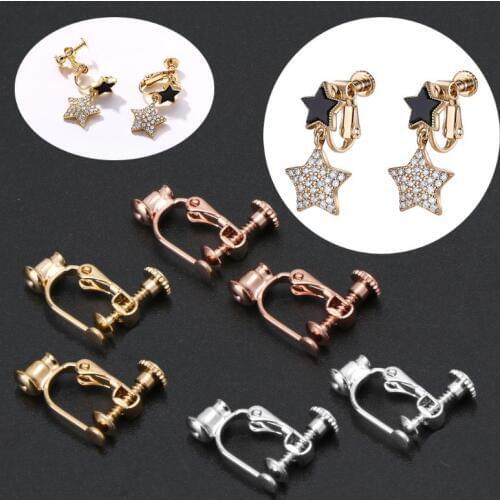 1 Pair DIY Earring Converters For No-pierced Ears Turn Any Stud Into A Clip-On