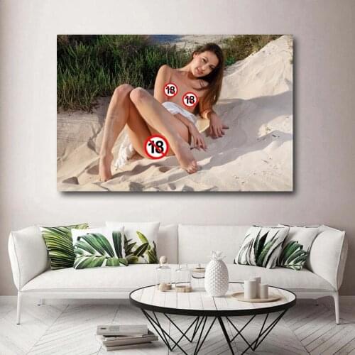 Beauty Wallpaper Sexy Girl Beach bikini model Adult Posters Canvas Wall Art Print Paintings for Home Room Decor