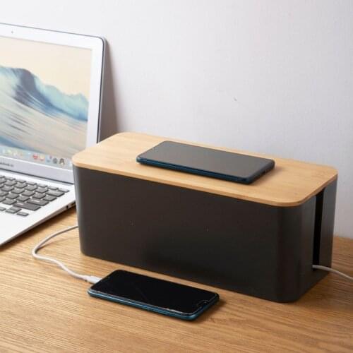 Hot Best Rectangular Cable Storage Box Wire Management Socket Power Strip Cord Storage Boxes Power Line Storage Organizer Box