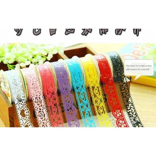 Top Selling Various Beautifully Matte Lace sticker tape DIY Self Adhesive Paper Washi Tape Scrapbooking Decor For Diary Album
