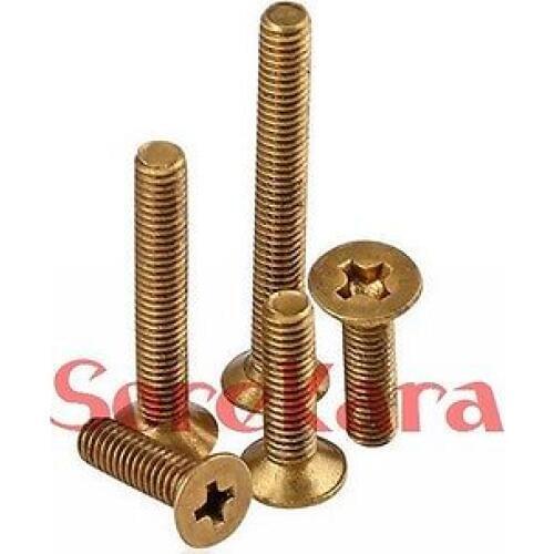 20Pcs Metric Thread M4 M5 Length 6/8/10/12/16/20/25/30mm Brass Countersunk Head Phillips Screws