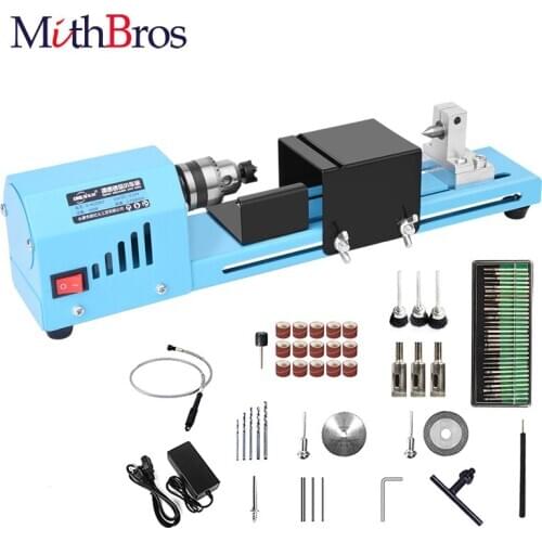 150W Mini Lathe Beads Machine Buddha Pearl Lathe DIY Woodworking Lathe Milling Machine Grinding Polishing Drill Rotary Tools