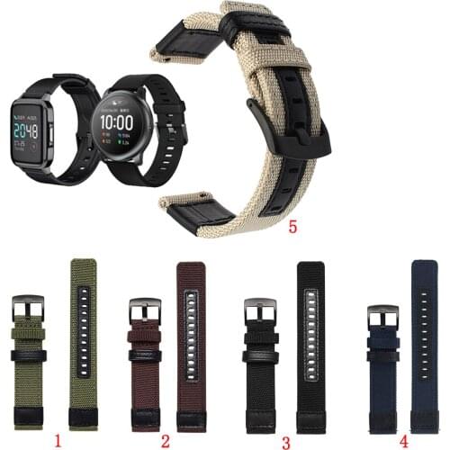 Fashion Woven Nylon Watch Band Strap For Haylou LS02 LS01 Smart Watch Replacement 20mm Sport Wristband Correa for Venu SQ