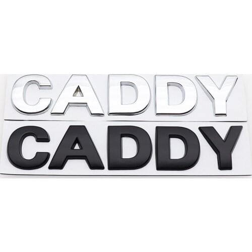 1pcs 3D CADDY metal Car logo trademark sticker Rear Bumper tail door trunk sticker car rear Emblem sticker Accessories