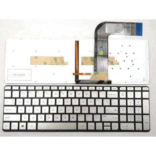 New For HP Envy M7-K000 M7-K100 M7-K200 M7-K010DX M7-K111DX Series Laptop Keyboard - Silver Without Frame & With Backlit