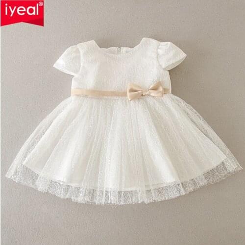 IYEAL Infant Baby Girl Dresses 3 6 12 18 24 Months First Birthday Girl Second Christening Dress Baptism Baby Party Dresses