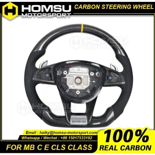 Custom alcantar carbon fiber steering wheel For mercedes benz 2015-2018 E43 CLS63 amg GT C63S E63S racing wheel convertible