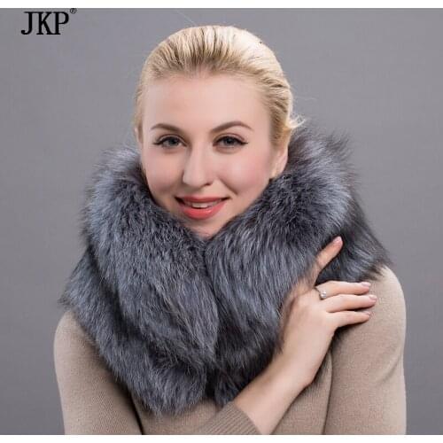 JKP womens real fur scarf natural winter fox fur collar warm-up warm Russian fashion elegant womens fashion scarf HW-10
