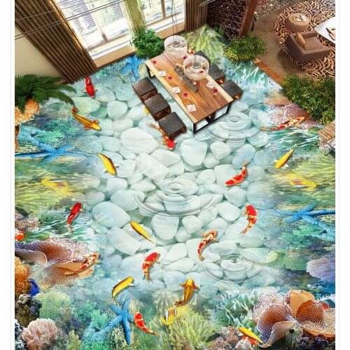 Modern sticker 3D floor Fish non-slip waterproof self-adhesive PVC Wallpaper