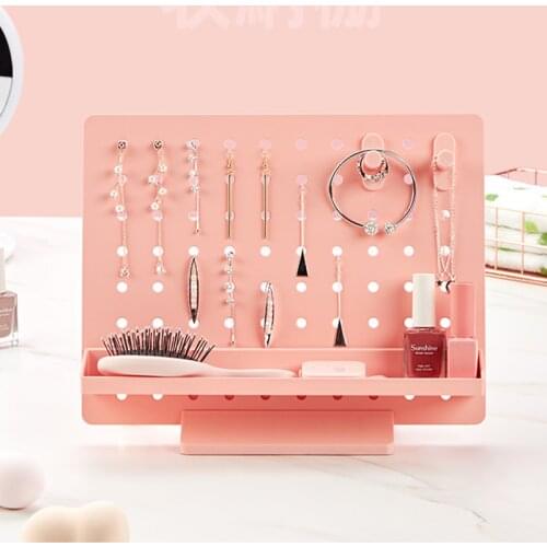 Lipstick Rack SOSHI Storage Rack Cosmetic Jewelry Non-Perforated Shelf Display Rack Hole Board Home Wall Hanging Hanging Wall