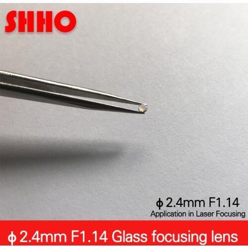 Super small size glass lens diameter 2.4mm focus distance 1.14mm Aspherical lenses sample Laser collimating lens AR coated