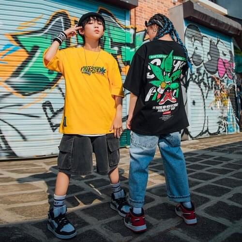 New Hip Hop Dance Costumes Summer Short Sleeved Loose Shorts Jazz Street Dance Outfits Performance Costumes Rave Clothes DQS6927