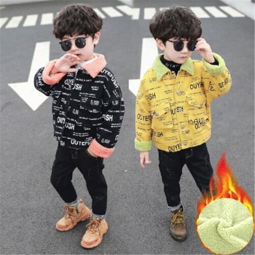 Baby Boys Outerwear Autumn Winter Children Fashion Thick Velevt Coat for Bebe 1 To 6 Years Toddler Casual Jackets Kids Outfits