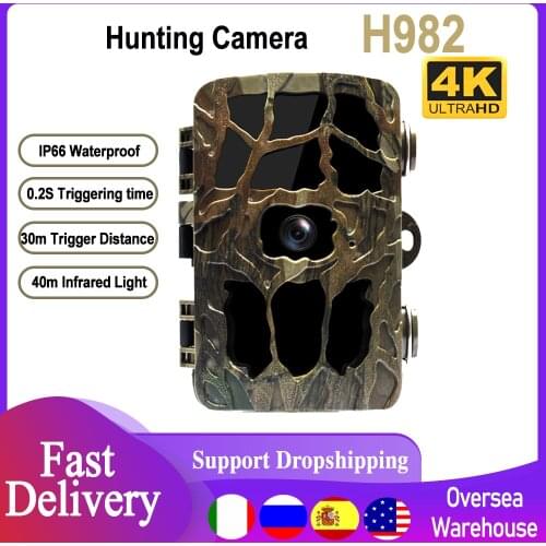 4K Hunting Camera Trap 20MP Infrared Hunt Night Vision Support 256GB Wildlife Photo-trap Hunting Trail Photo Camera Foto Chasse