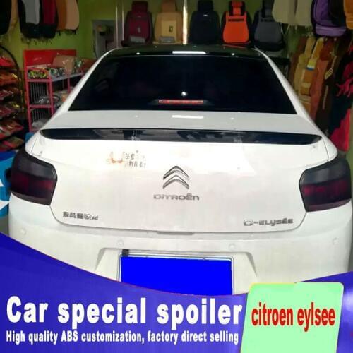 High quality ABS material rear trunk rear wing spoiler for citroen eylsee 2014 2015 2016 2017 2018 model by primer color paint