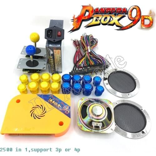 Pandora box 9D arcade diy joysticks kit + arcade kit 12V power box + speaker + arcade LED button