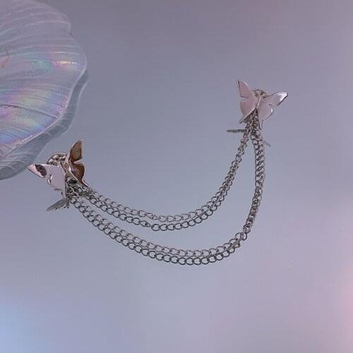 Butterfly Design Sense French Retro Sweater Suit Metal Chain Tassel Brooch High-end Suit Exquisite Brooches for Women Jewelry