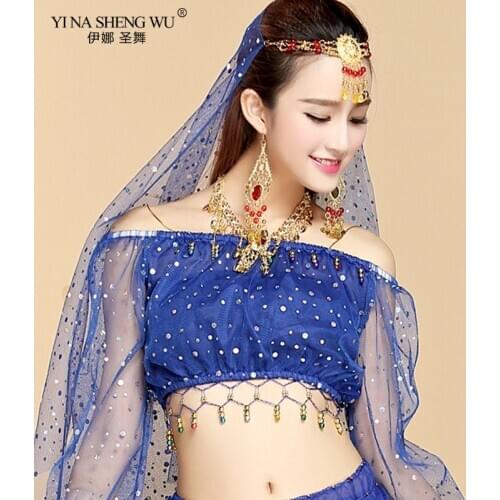 Long Sleeve Off Shoulder Adult Women Belly Dance Costume Tops 6 colors Chiffon Gypsy Costume Dancewear tops Bellydance Wear New