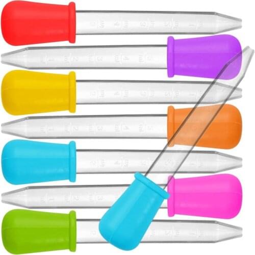 1@#5ml Rubber Head Transparent Dropper Liquid Transfer Glass Graduated Pipettes Test Tubes Lab Scale Supplies