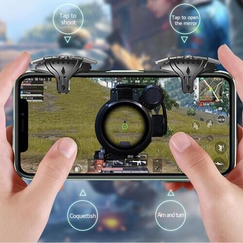 F01 1 Pair Plastic PUBG Mobile Trigger Smartphone Gamepad Controller Gaming Shooter for Apple/Android Shooting Games Controller