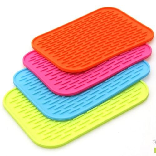 1Pcs Rectangular Silicone Heat Insulation Dinner Table Mat Cup Mug Dish Coaster Potholder Pad