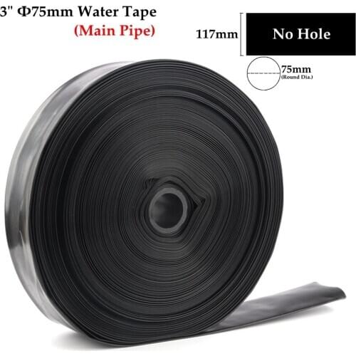 100m 3" Φ75mm Water Supply Main Pipe Agricultural Irrigation Water Tape Hose Thin Soft Tape Flexible Water Tube Line No Hole