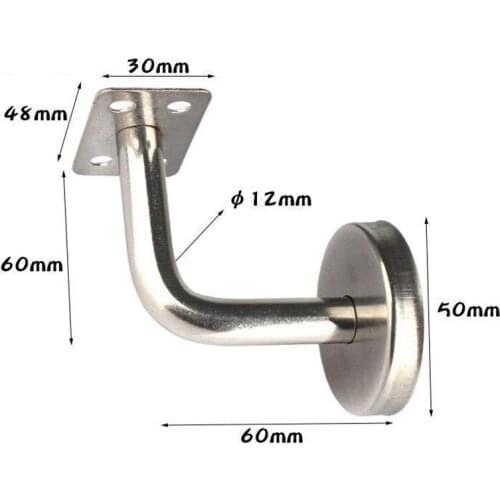 5pcs Wall Brackets Brushed Stainless Steel Wall Mount Stair Handrail Brackets Wood Metal Railing Home Improvement Hardware