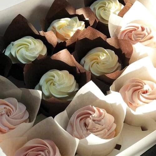 50Pcs/set Disposable Paper Cake Decoration Tool Mold Tulip Flower Chocolate Cupcake Wrapper Baking Muffin Paper Liner Cake Cups