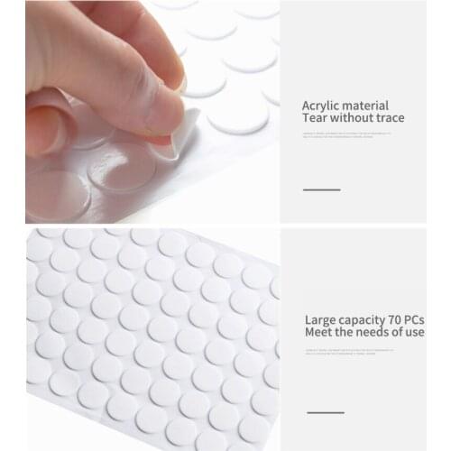 70Pcs Acrylic Round Seamless Transparent Double-sided Tape Super Sticky Strong Waterproof Small Film Stickers Double-sided Tape