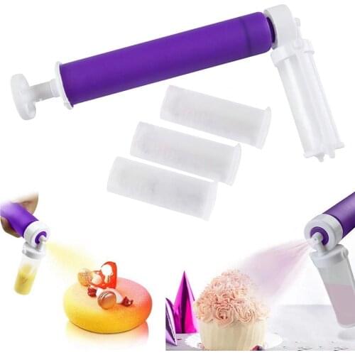 Cake Airbrush with 4pcs Spray Cone Adjustable Pressure Plastic Cake Decorating Dessert Decorator for Kitchen Baking Accessories