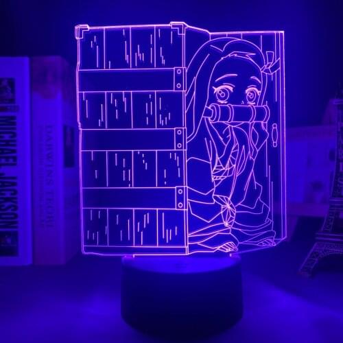 Anime Led Night Lamp Anime demon slayer kimetsu no yaiba Nezuko Kamado for Bedroom Decorative Birthday Gift 3d Table Light