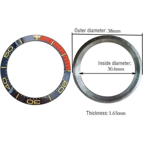 38-30.8mm Colorful Ceramic Bezel Insert for 41mm Dial Omega Bezel Sea Master 007 Watch Face Watches Replace Accessories Parts