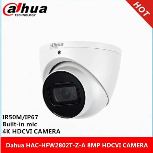 Dahua HAC-HDW2802T-Z-A 8MP built-in mic IR60M Starlight 3.7-11mm motorized zoom lens HDCVI Camera HD/SD switchable