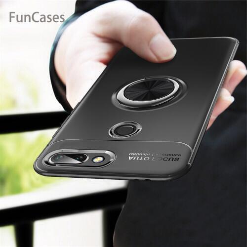 For Huawei Honor 10 Case Honor 10 Lite Case Cover Colorful Metal Magnetic Ring Holder Soft Silicone TPU Luxury Case for Honor 10