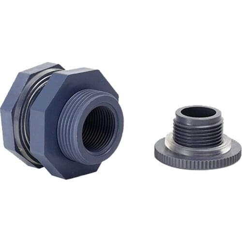 3/4 Inch Bulkhead Fitting with Plugs Threaded Bulkhead Adapter Rain Barrel Spigot Connector Kit for Water Tanks, Aquariums, Tubs