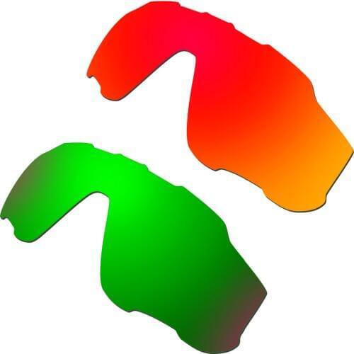 HKUCO Red/Green 2 Pairs Replacement Lenses For Jawbreaker Sunglasses Increase Clarity