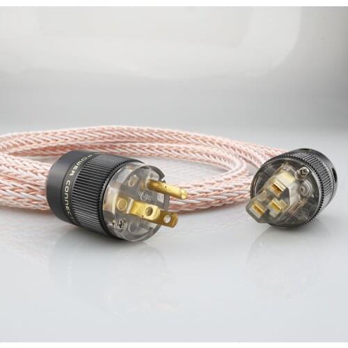 High Quality HIFI 12TC Power Cable High Quality 6N OCC Hifi Power Cord with US Plug for Amplifier DVD Mulitimedia