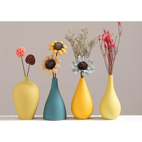 Japanese Style Vase Decoration Home Nordic Morandi Color Ceramic Solid Color Vase Living Room Bedroom Countertop Vases Gifts